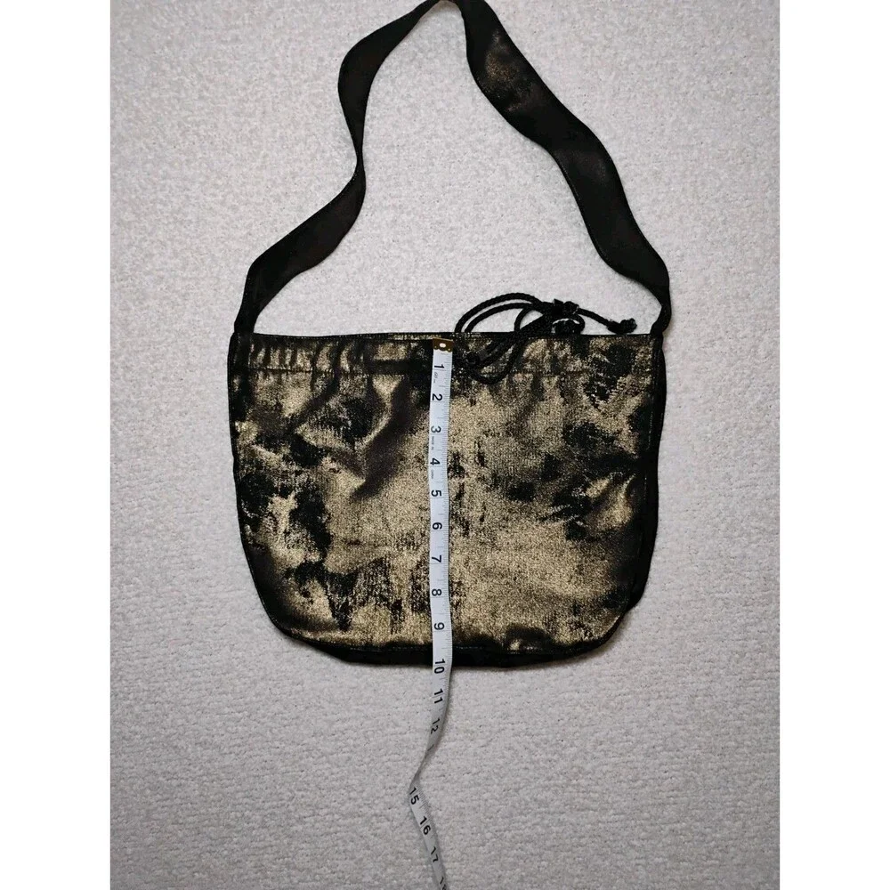 Metallic Gold Sack Shoulder Bag Edgy Disco Glam Rock